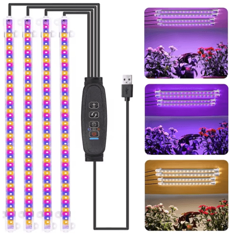 3Color Full Spectrum LED Grow Light With Timer USB Dimmable Phyto Lamp 2