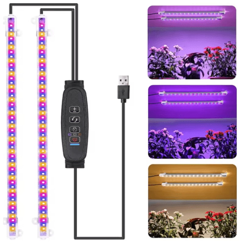 3Color Full Spectrum LED Grow Light With Timer USB Dimmable Phyto Lamp 3
