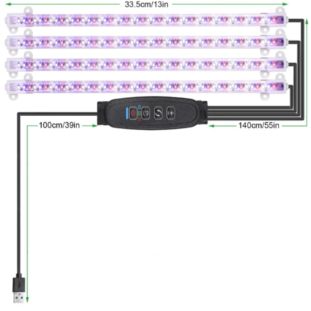 3Color Full Spectrum LED Grow Light With Timer USB Dimmable Phyto Lamp 5