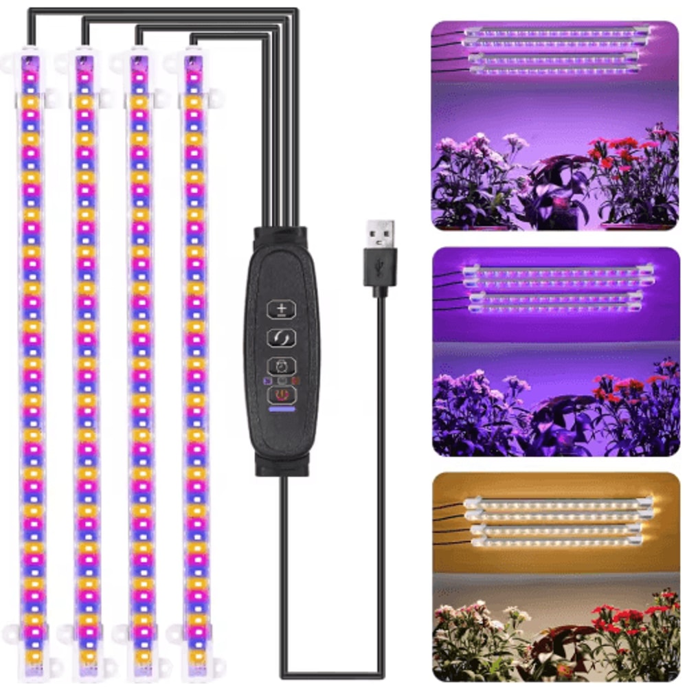3Color Full Spectrum LED Grow Light With Timer USB Dimmable Phyto Lamp 0