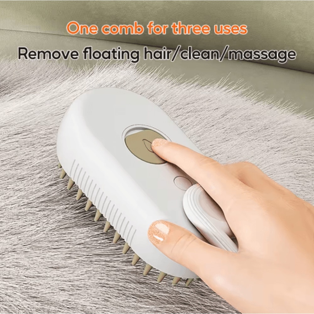 3in1 Electric Pet Steam Brush Spray Massage Grooming Comb For Cats Dogs 11
