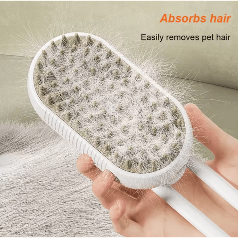 3in1 Electric Pet Steam Brush Spray Massage Grooming Comb For Cats Dogs 13