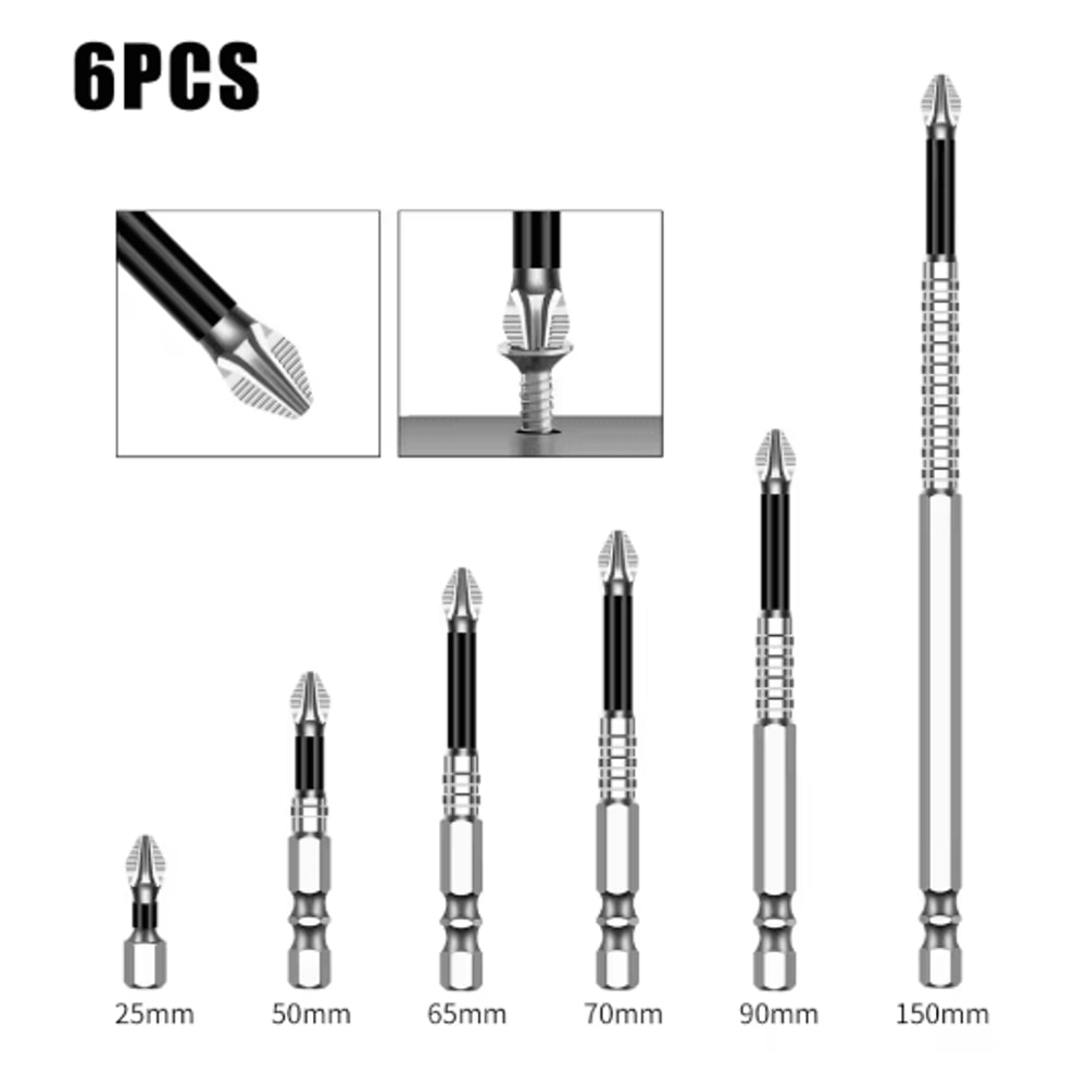 K5 S2 Magnetic Cross Head Screwdriver Bit Non Slip High Hardness Drill Bit 5A 12