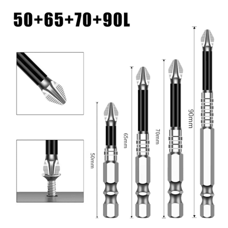 K5 S2 Magnetic Cross Head Screwdriver Bit Non Slip High Hardness Drill Bit 5A 16