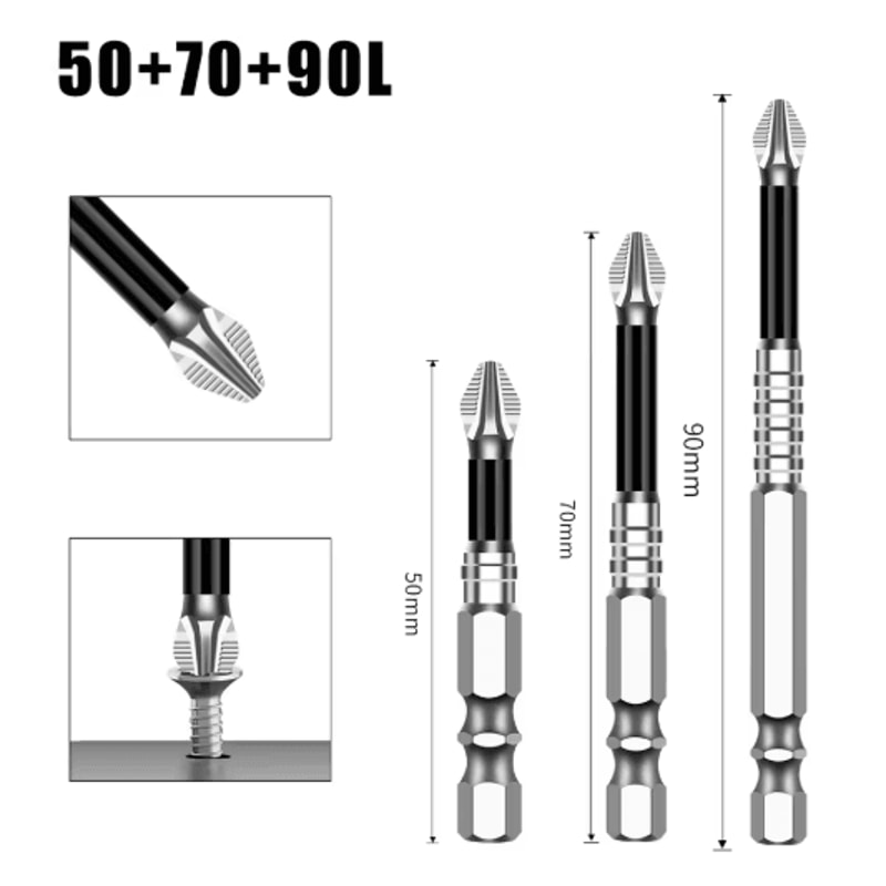 K5 S2 Magnetic Cross Head Screwdriver Bit Non Slip High Hardness Drill Bit 5A 19