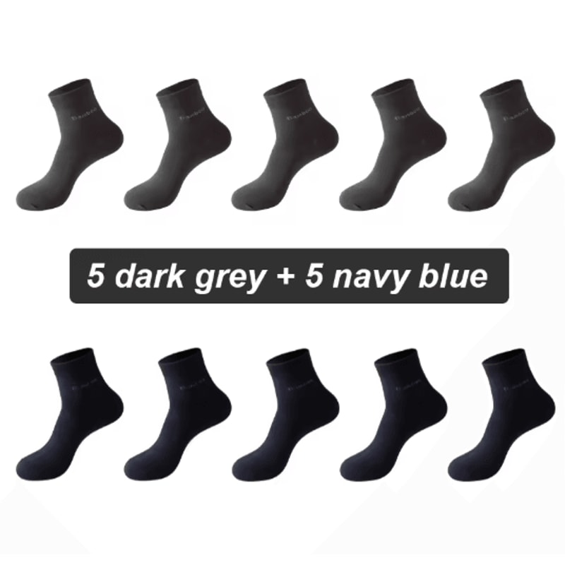 Mens Bamboo Fiber Socks 10 Pair Breathable Antibacterial Casual And Business Set EU 38 46 1