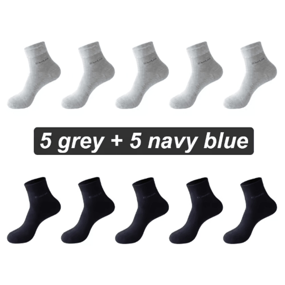 Mens Bamboo Fiber Socks 10 Pair Breathable Antibacterial Casual And Business Set EU 38 46 2