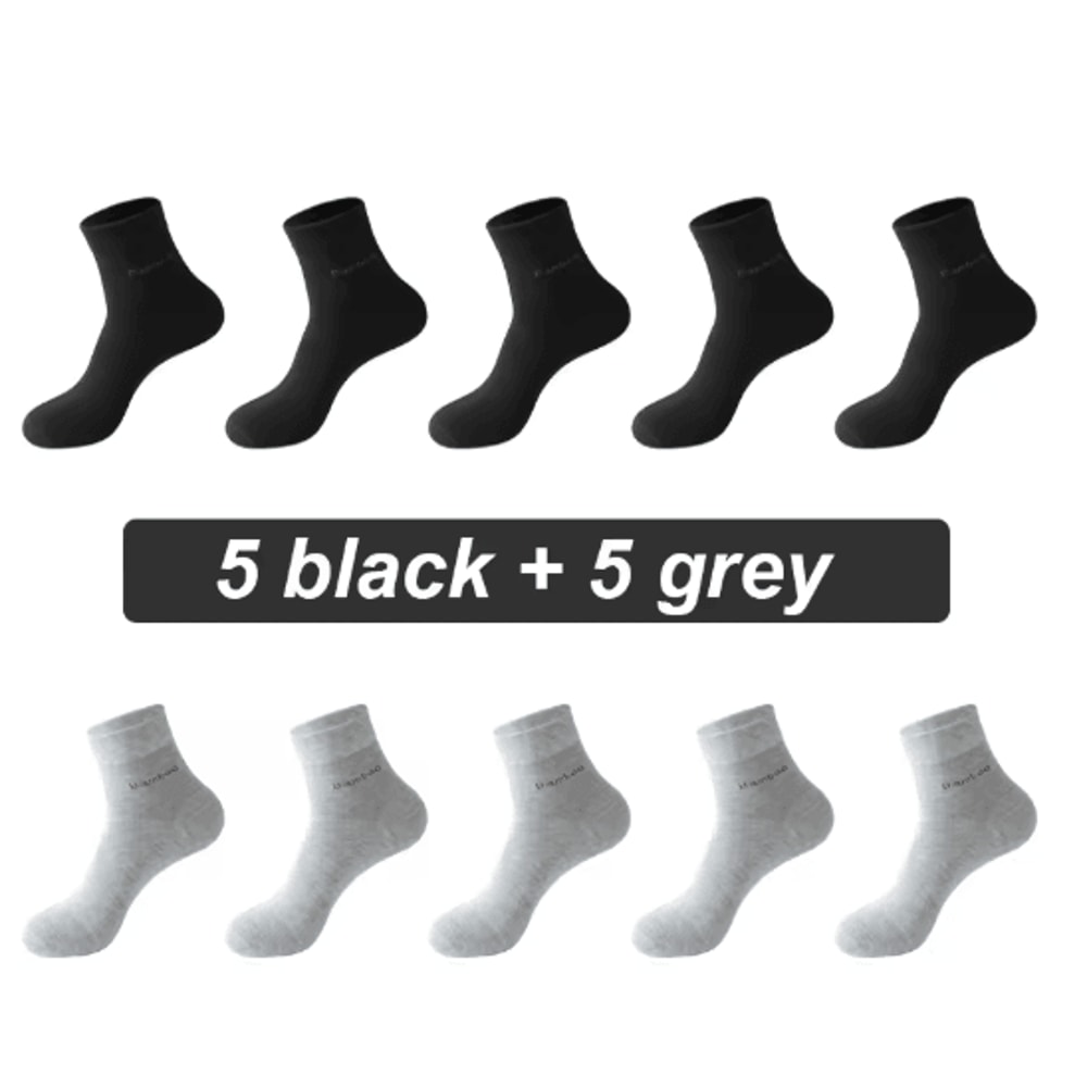 Mens Bamboo Fiber Socks 10 Pair Breathable Antibacterial Casual And Business Set EU 38 46 10