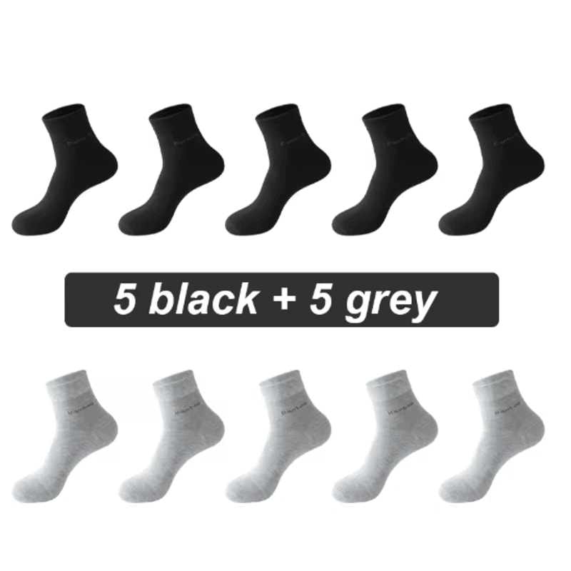 Mens Bamboo Fiber Socks 10 Pair Breathable Antibacterial Casual And Business Set EU 38 46 10