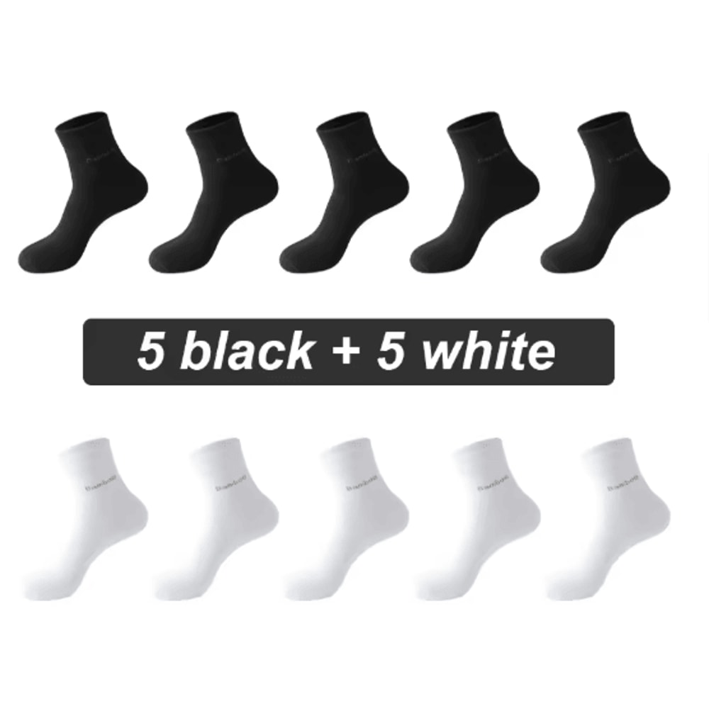 Mens Bamboo Fiber Socks 10 Pair Breathable Antibacterial Casual And Business Set EU 38 46 11