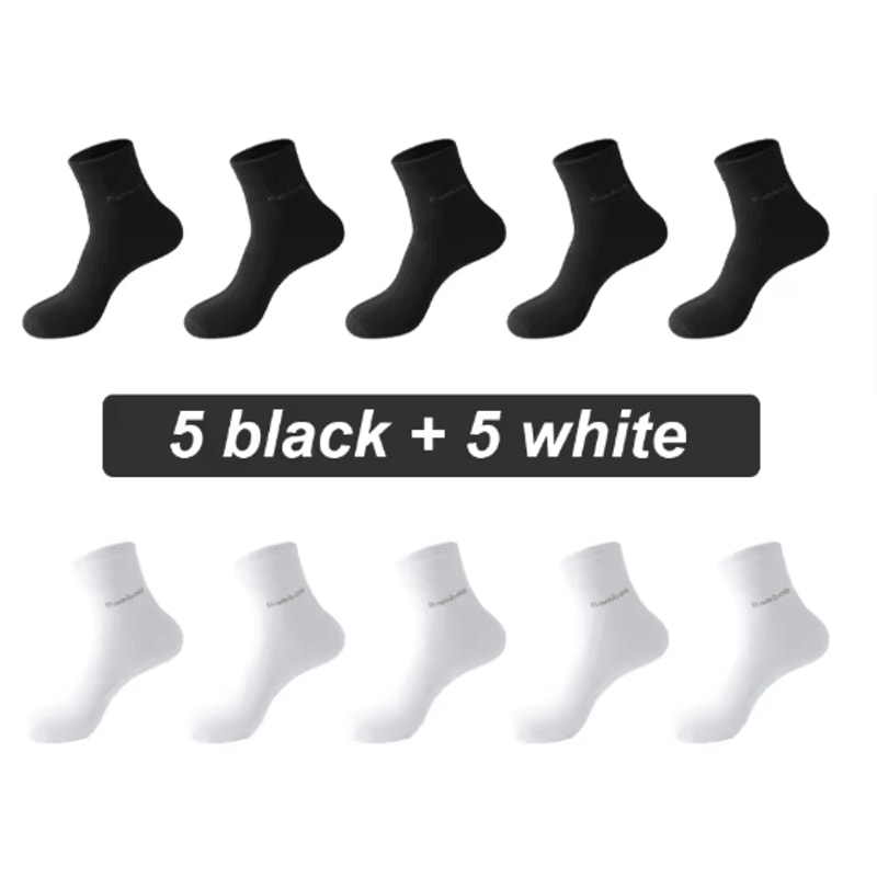 Mens Bamboo Fiber Socks 10 Pair Breathable Antibacterial Casual And Business Set EU 38 46 11