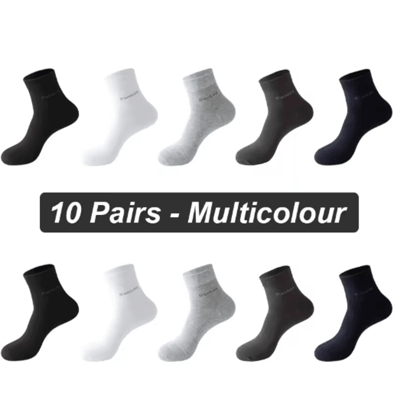 Mens Bamboo Fiber Socks 10 Pair Breathable Antibacterial Casual And Business Set EU 38 46 13