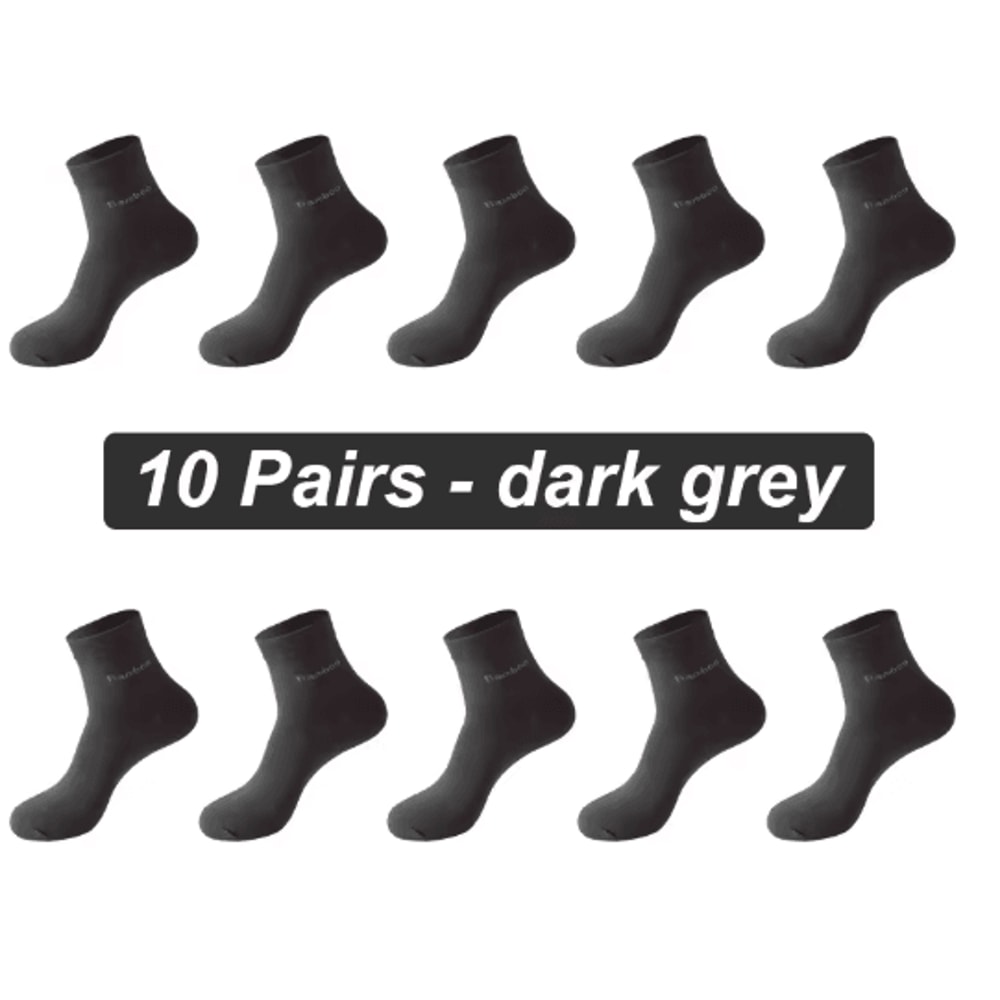 Mens Bamboo Fiber Socks 10 Pair Breathable Antibacterial Casual And Business Set EU 38 46 14