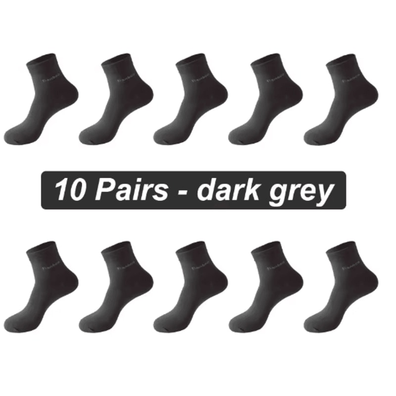 Mens Bamboo Fiber Socks 10 Pair Breathable Antibacterial Casual And Business Set EU 38 46 14