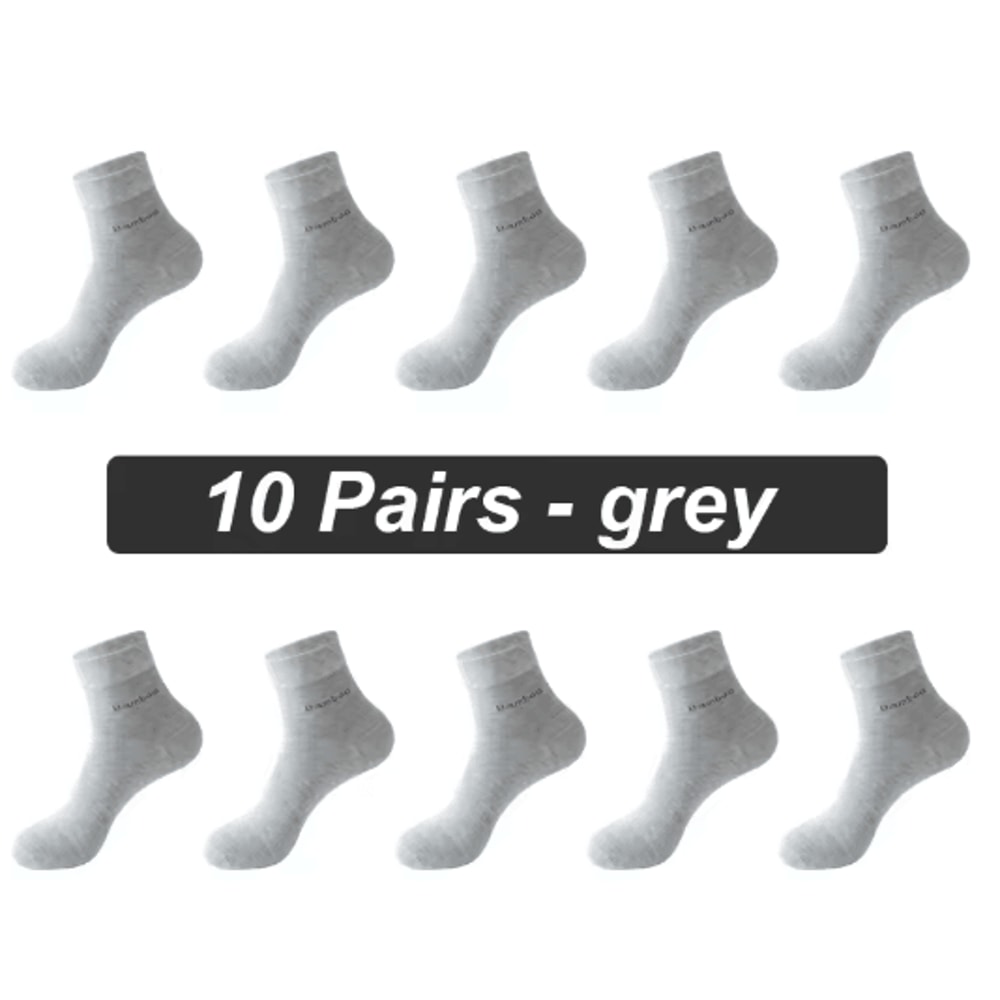 Mens Bamboo Fiber Socks 10 Pair Breathable Antibacterial Casual And Business Set EU 38 46 15