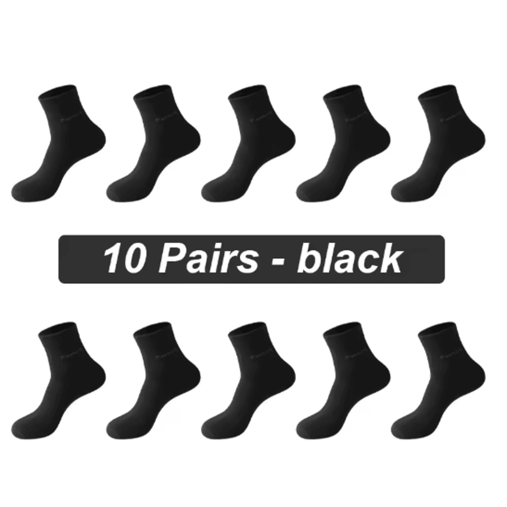 Mens Bamboo Fiber Socks 10 Pair Breathable Antibacterial Casual And Business Set EU 38 46 16