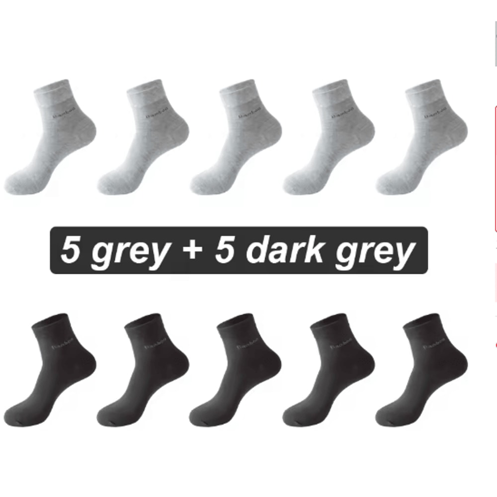 Mens Bamboo Fiber Socks 10 Pair Breathable Antibacterial Casual And Business Set EU 38 46 3