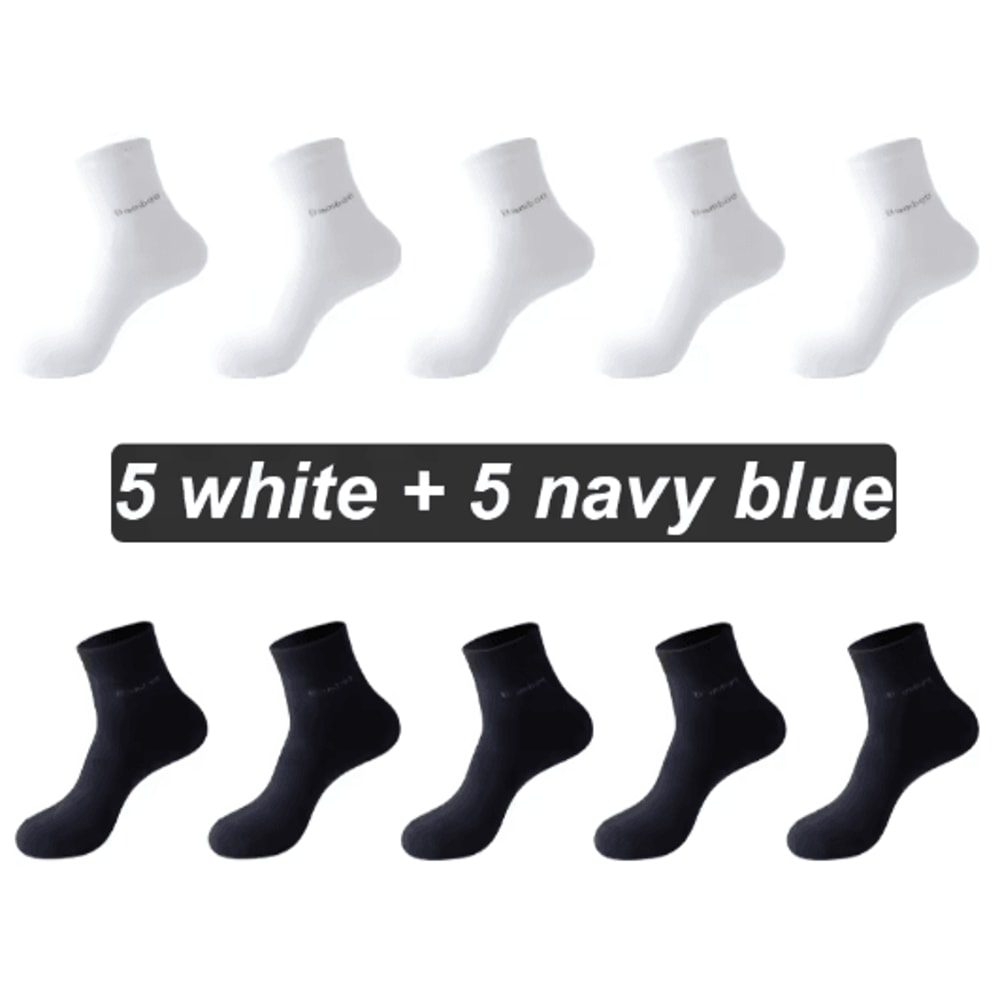 Mens Bamboo Fiber Socks 10 Pair Breathable Antibacterial Casual And Business Set EU 38 46 4