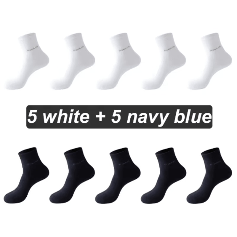 Mens Bamboo Fiber Socks 10 Pair Breathable Antibacterial Casual And Business Set EU 38 46 4