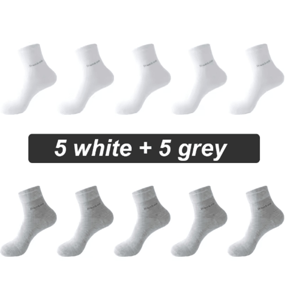 Mens Bamboo Fiber Socks 10 Pair Breathable Antibacterial Casual And Business Set EU 38 46 6