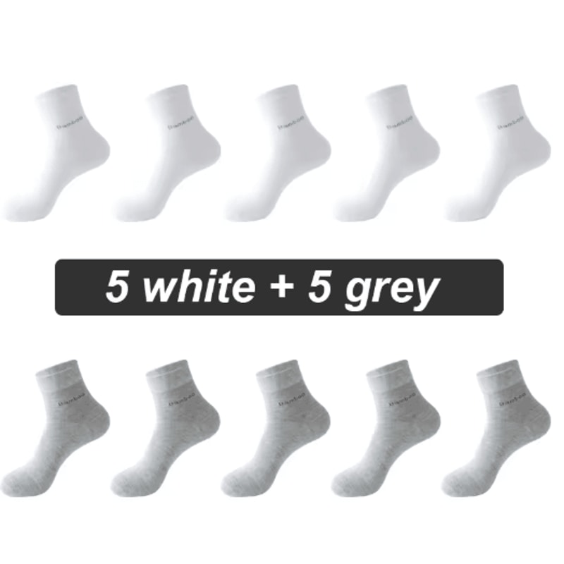 Mens Bamboo Fiber Socks 10 Pair Breathable Antibacterial Casual And Business Set EU 38 46 6