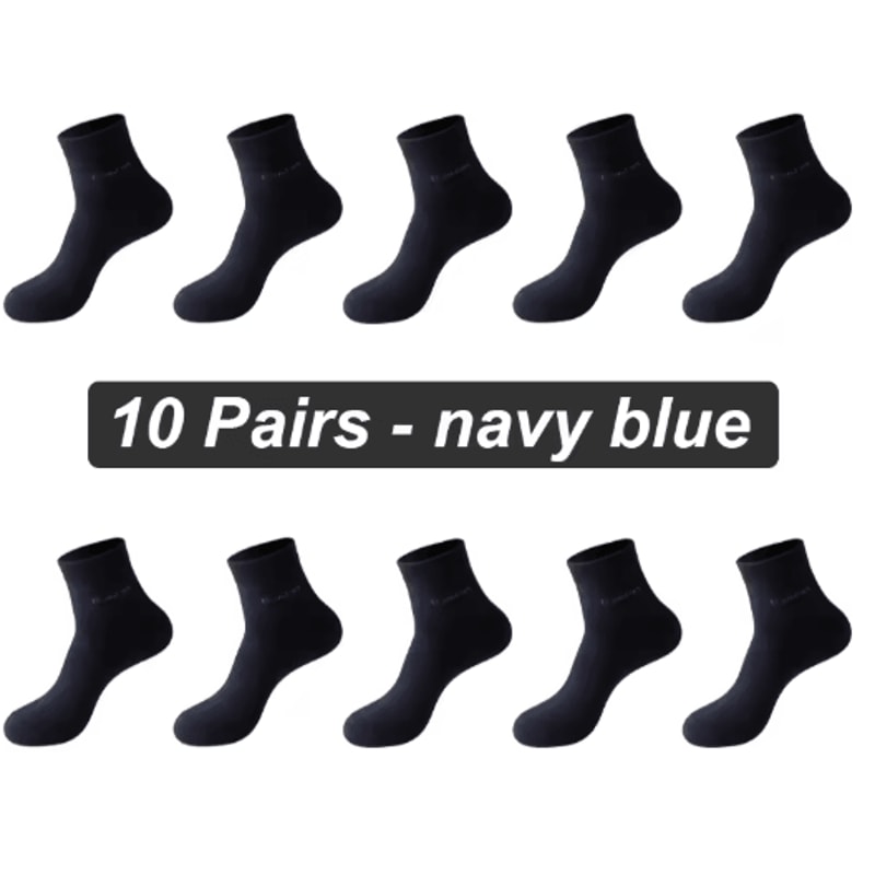 Mens Bamboo Fiber Socks 10 Pair Breathable Antibacterial Casual And Business Set EU 38 46 7