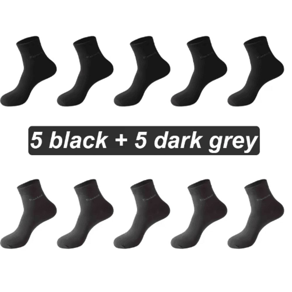 Mens Bamboo Fiber Socks 10 Pair Breathable Antibacterial Casual And Business Set EU 38 46 9