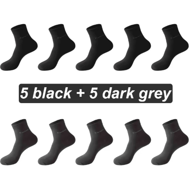 Mens Bamboo Fiber Socks 10 Pair Breathable Antibacterial Casual And Business Set EU 38 46 9