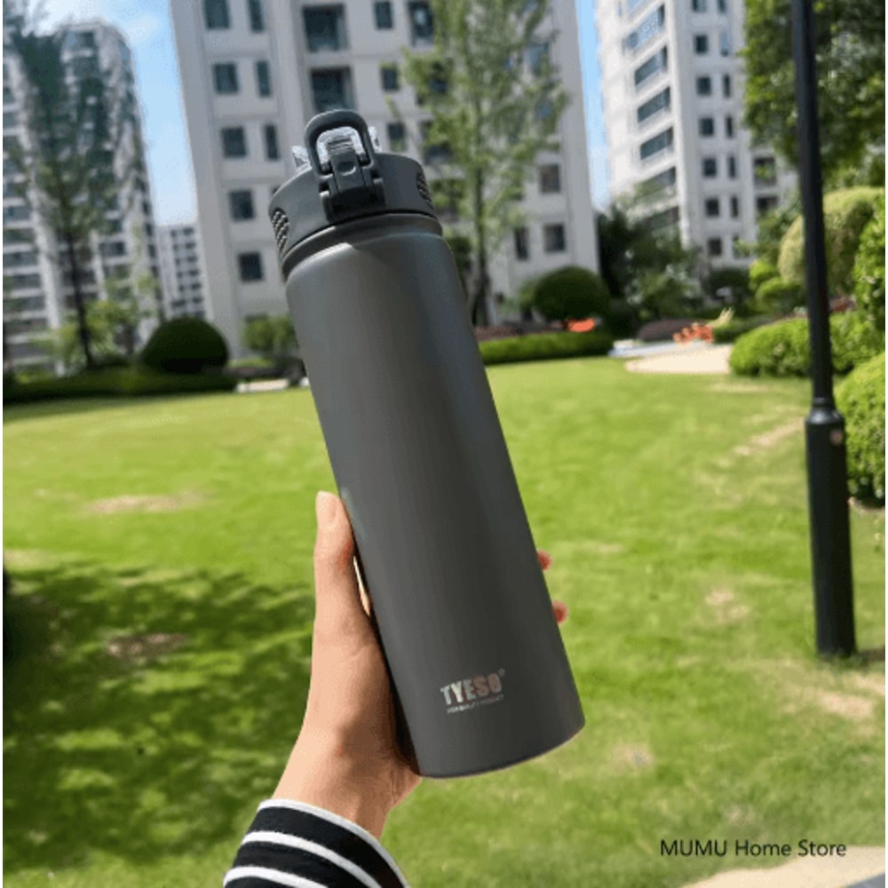 TYESO Stainless Steel Thermos Bottle With Straw 600ml 750ml Thermal Mug 10