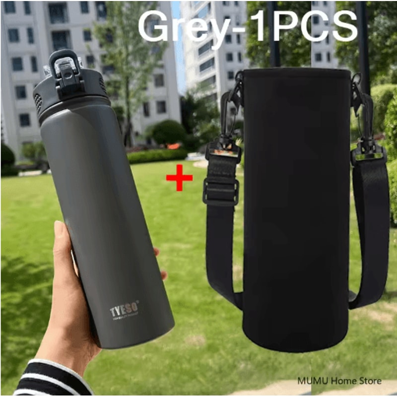 TYESO Stainless Steel Thermos Bottle With Straw 600ml 750ml Thermal Mug 2
