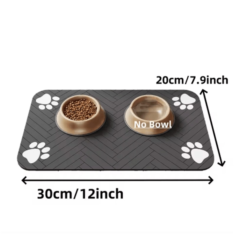 Absorbent Pet Feeding Mat With Waterproof Backing Quick Dry Placemat For Dogs And Cats 1