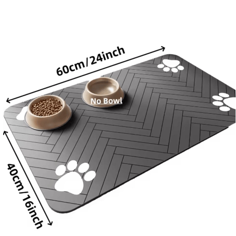Absorbent Pet Feeding Mat With Waterproof Backing Quick Dry Placemat For Dogs And Cats 2