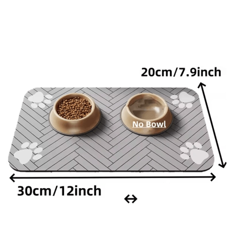 Absorbent Pet Feeding Mat With Waterproof Backing Quick Dry Placemat For Dogs And Cats 6