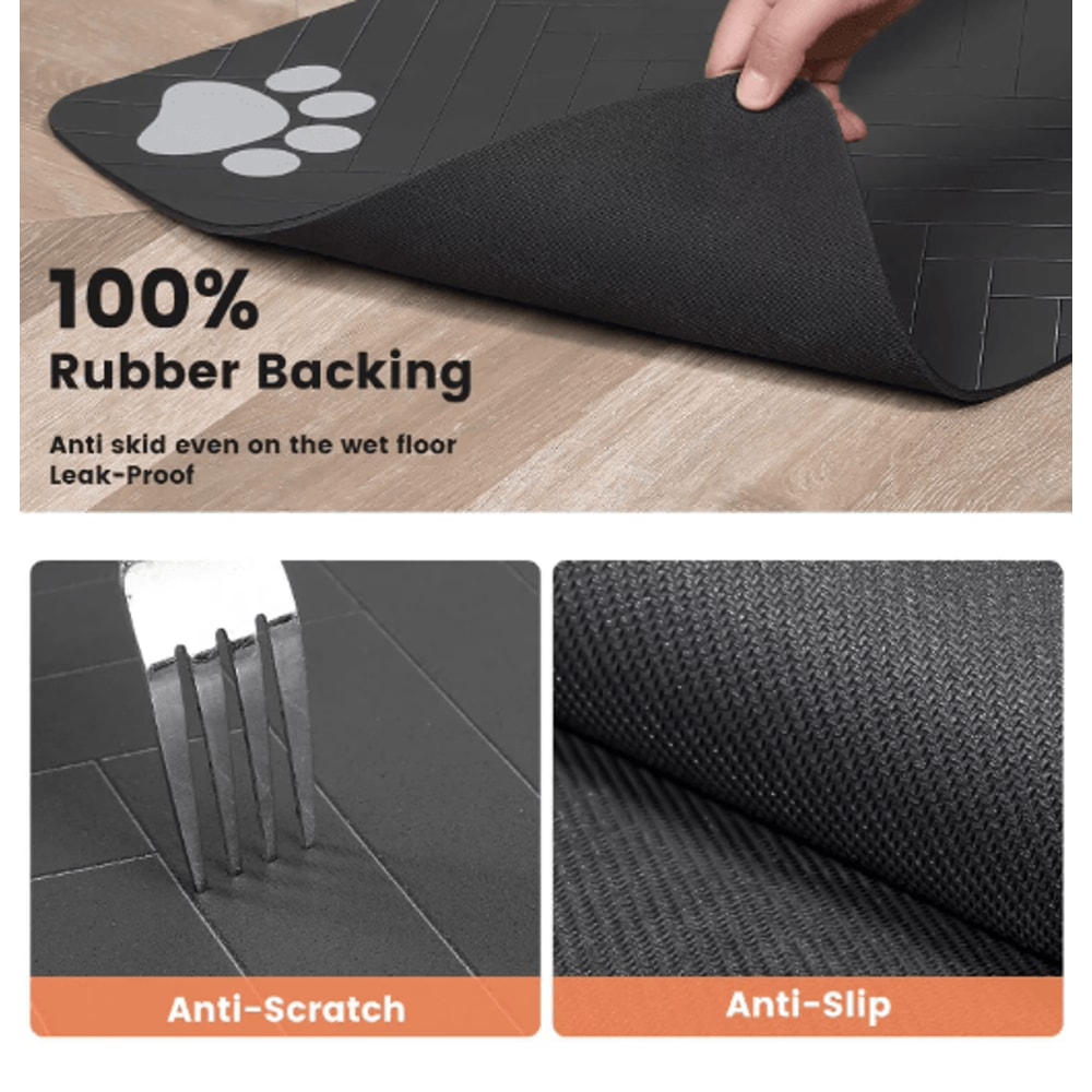 Absorbent Pet Feeding Mat With Waterproof Backing Quick Dry Placemat For Dogs And Cats 8