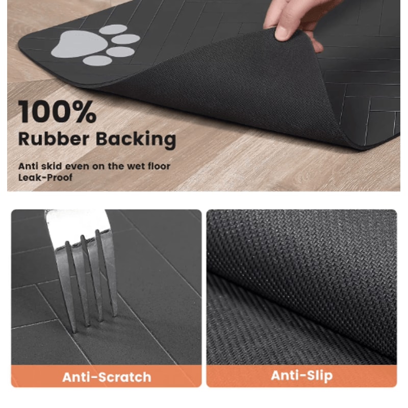 Absorbent Pet Feeding Mat With Waterproof Backing Quick Dry Placemat For Dogs And Cats 8