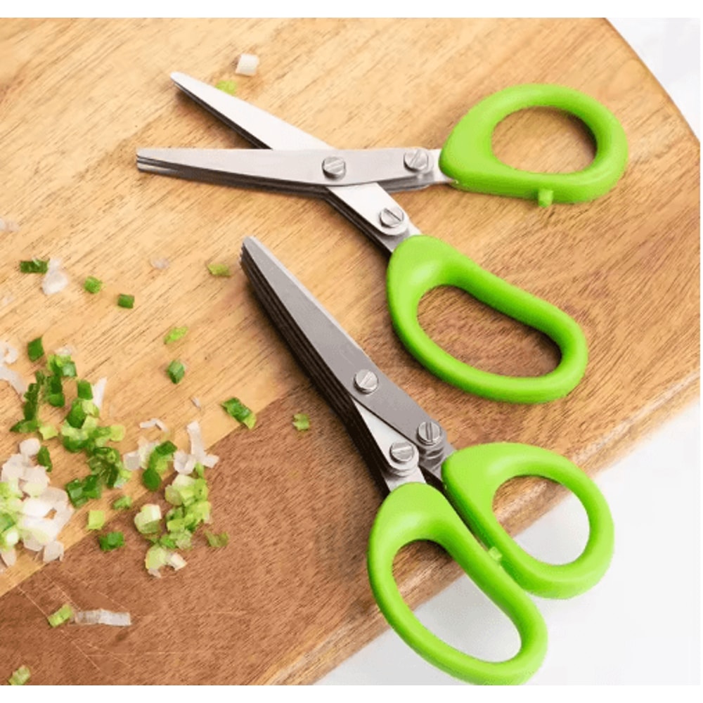 Multi Functional Stainless Steel 3 To 5 Layer Kitchen Scissors Herb And Scallion Cutter 4