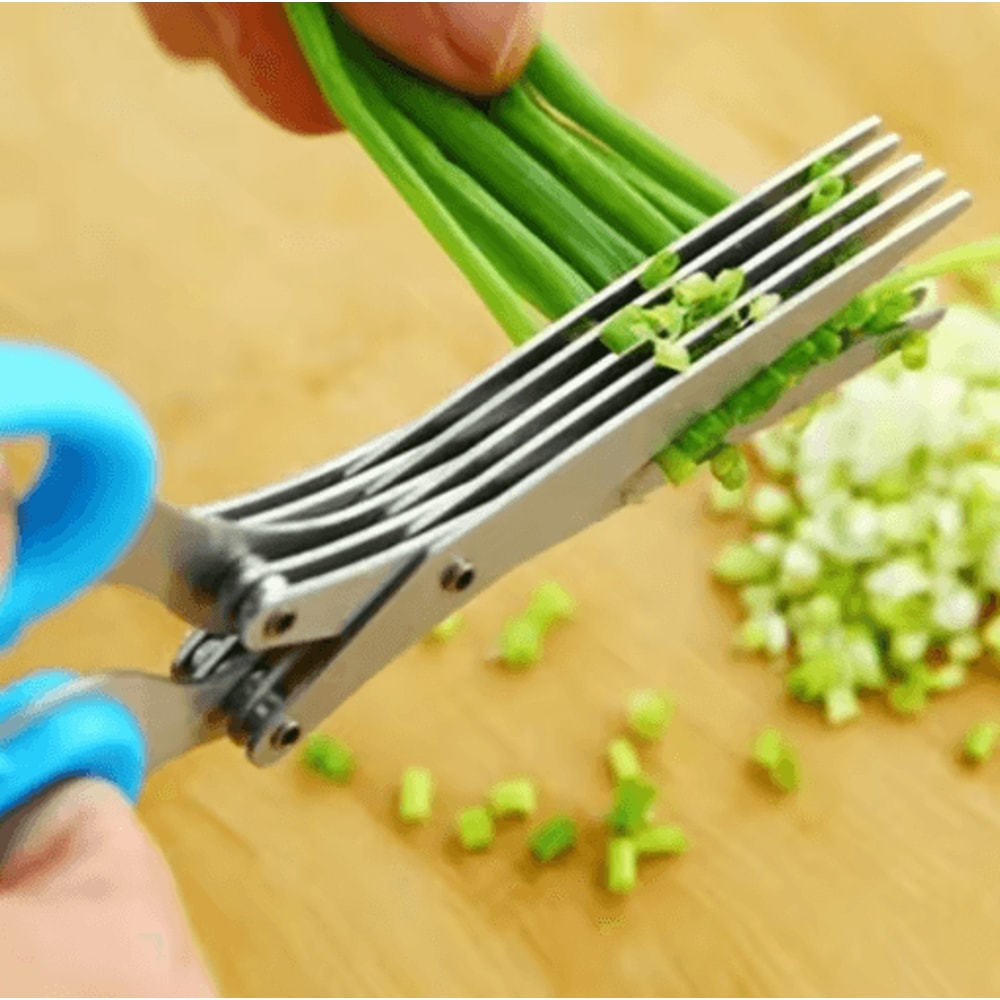 Multi Functional Stainless Steel 3 To 5 Layer Kitchen Scissors Herb And Scallion Cutter 0