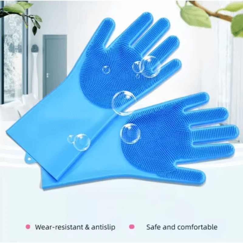 Silicone Cat Bathing Glove Gentle Grooming And Shampoo Massage Brush 4