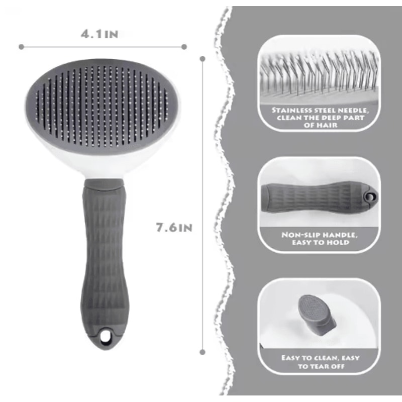 Self Cleaning Pet Hair Remover Brush Dematting Grooming Comb For Dogs And Cats 6