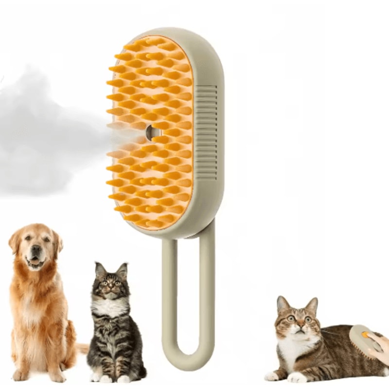 3 In 1 Pet Steam Spray Massage Brush One Button Grooming Comb For Cats And Dogs 2