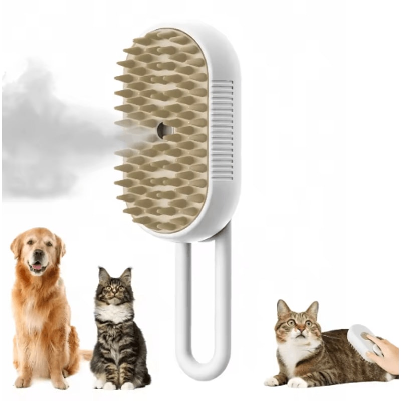 3 In 1 Pet Steam Spray Massage Brush One Button Grooming Comb For Cats And Dogs 3