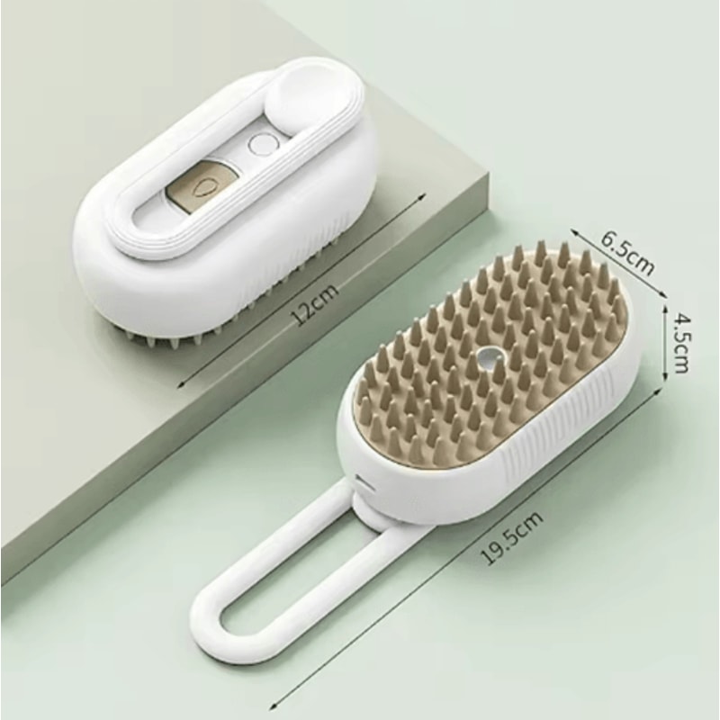 Cat Pet Steam Spray Massage Brush One Button Folding Grooming Comb With Floating Hair Design 1