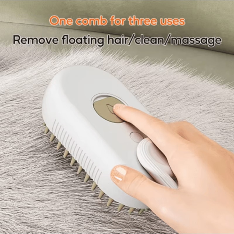 Cat Pet Steam Spray Massage Brush One Button Folding Grooming Comb With Floating Hair Design 4