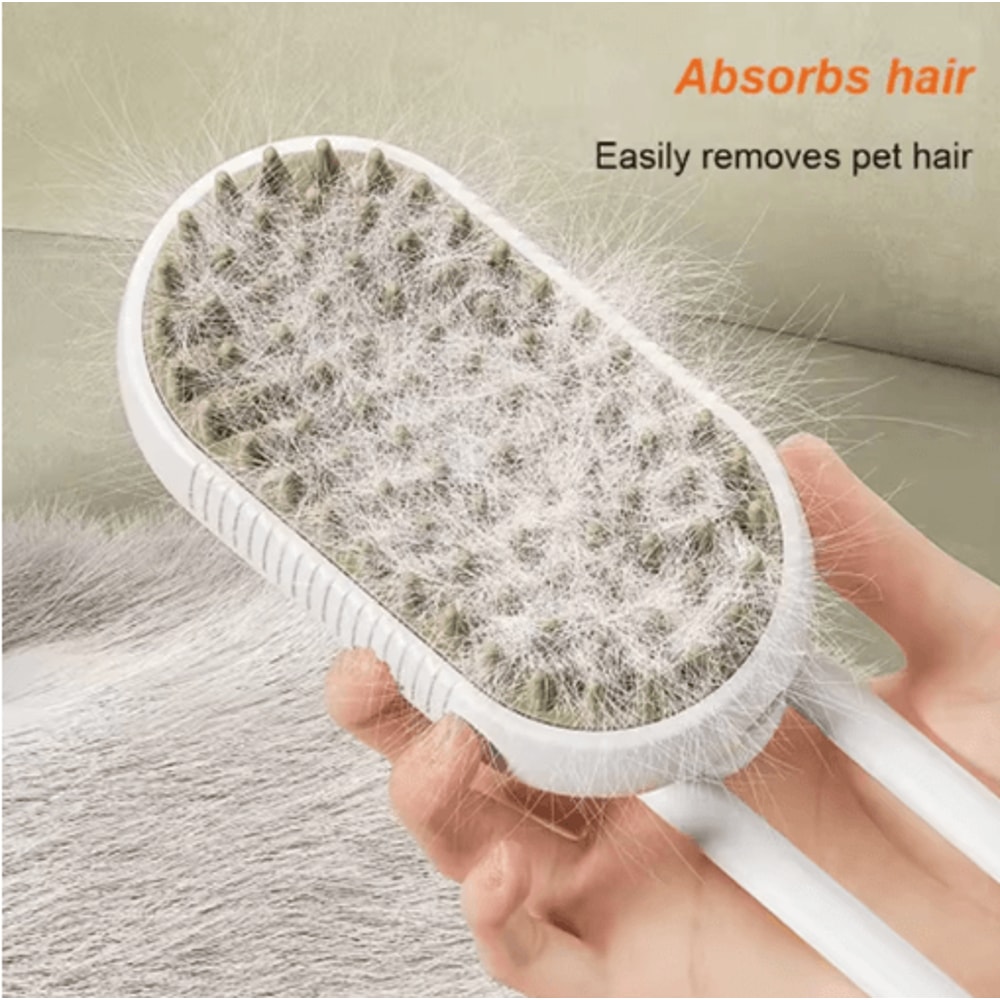Cat Pet Steam Spray Massage Brush One Button Folding Grooming Comb With Floating Hair Design 6