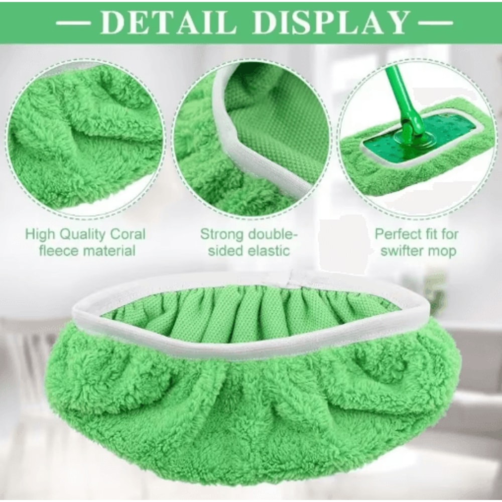 Reusable Microfiber Mop Pads Wet And Dry Cleaning Cloths For Floors And Furniture 2