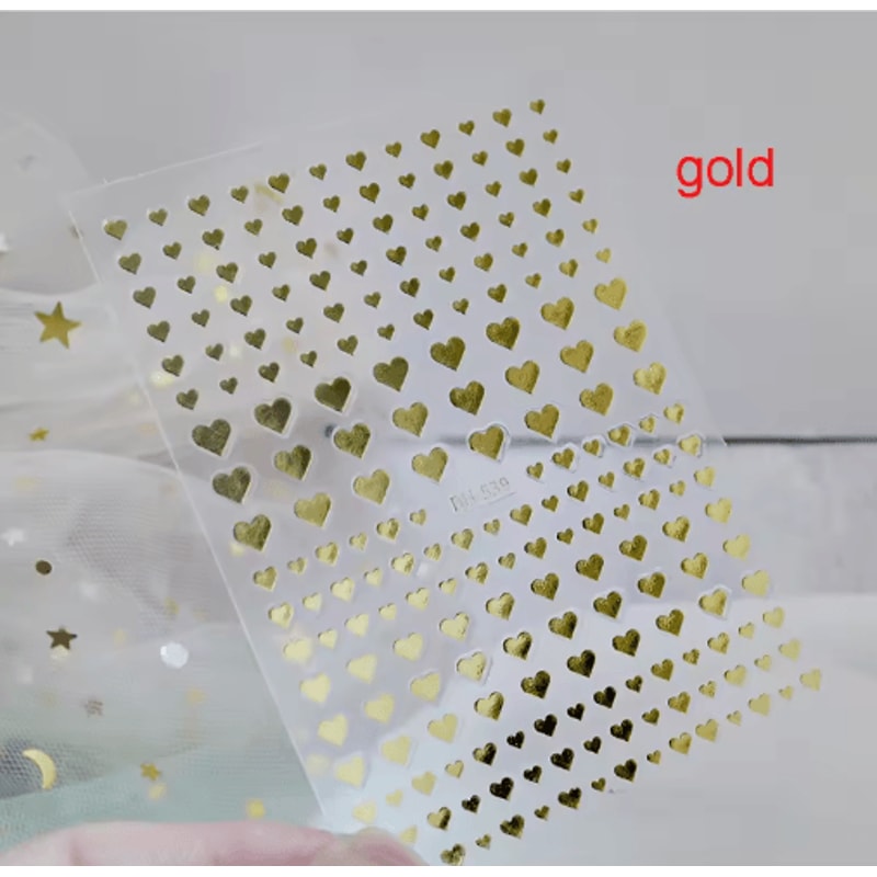 3D Nail Art Stickers Set Love Hearts Stars And Clouds French Tip Decals 27