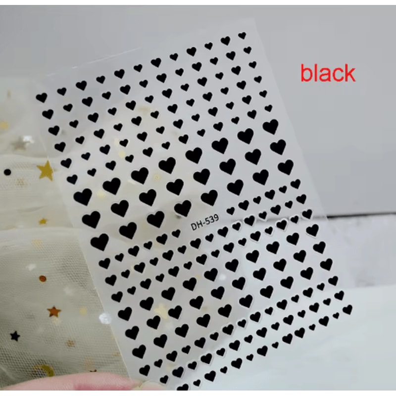 3D Nail Art Stickers Set Love Hearts Stars And Clouds French Tip Decals 28