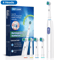 Rotary Rechargeable Electric Toothbrush For Adults 8 Soft Brush Heads 5