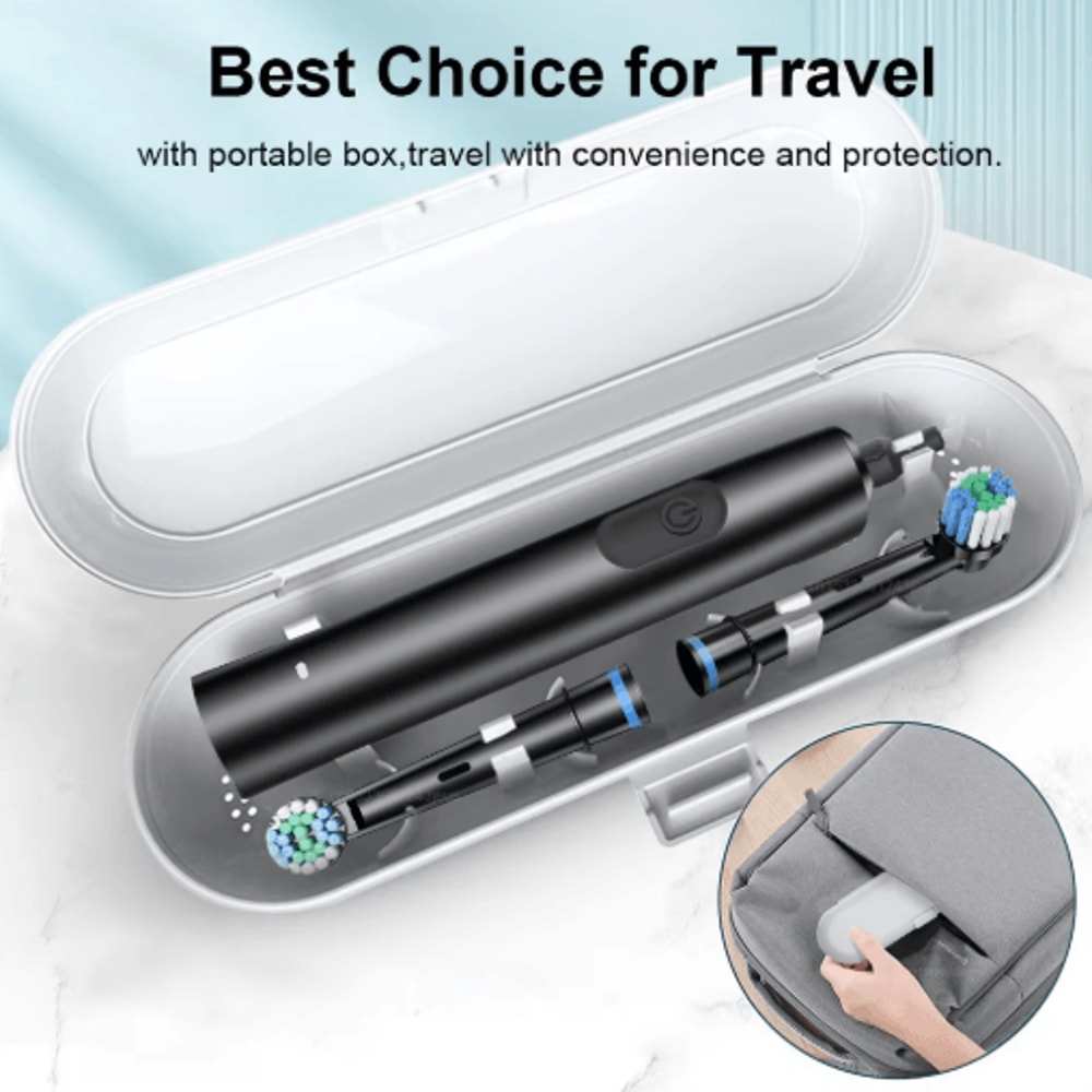 Rotary Rechargeable Electric Toothbrush For Adults 8 Soft Brush Heads 7