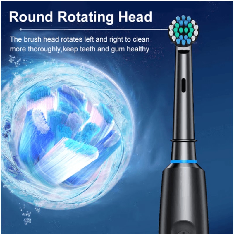 Rotary Rechargeable Electric Toothbrush For Adults 8 Soft Brush Heads 11